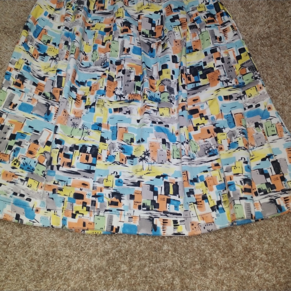 Multicolored distressed mini skirt